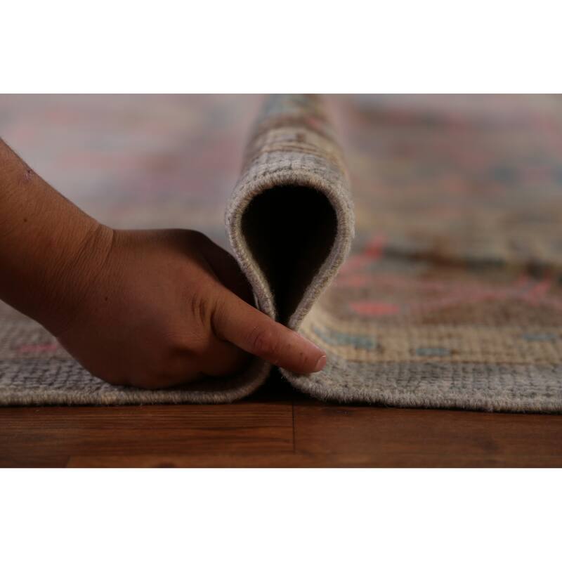 Hand Knotted Oriental 100% Wool Carpet Transitional All-Over Navy Blue & Blues Oushak Area Rug - 14' 0'' X 10' 4''