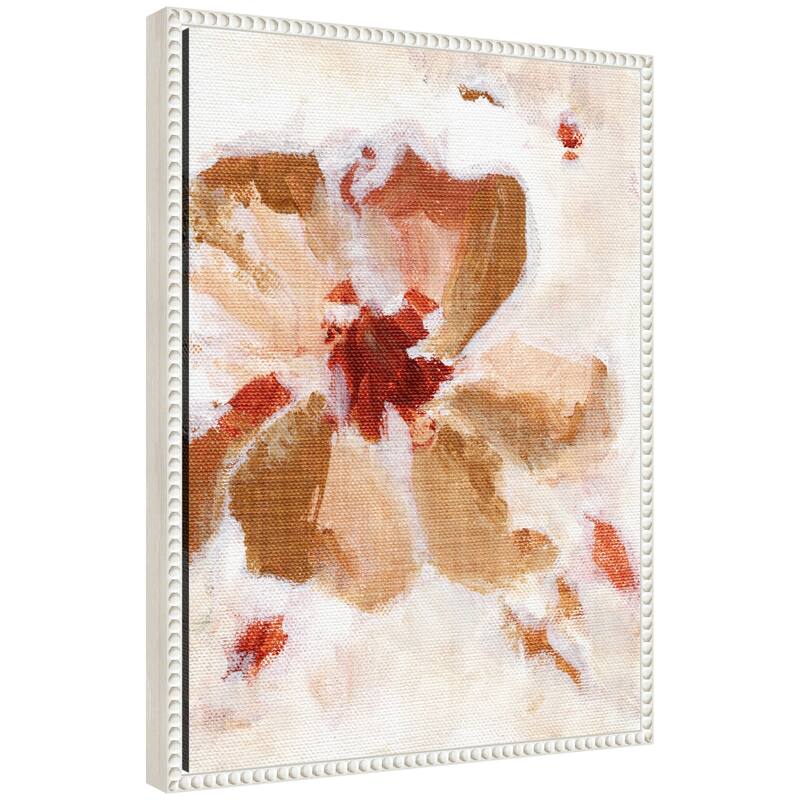Kate and Laurel Sylvie Painterly Brown Blossom ll Framed Canvas by Nikita Jariwala - 18x24 - White
