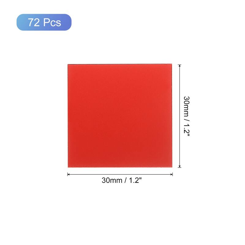 72Pcs Mosaic Mirror Tiles, Self-Adhesive Glass Stickers - Red - 30x30mm