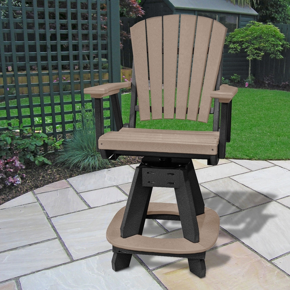Set of 2 Emerit Patio Swivel Dining Chairs Outdoor Sling Rocker Chair Textilene Mesh Fabric Garden Chair 