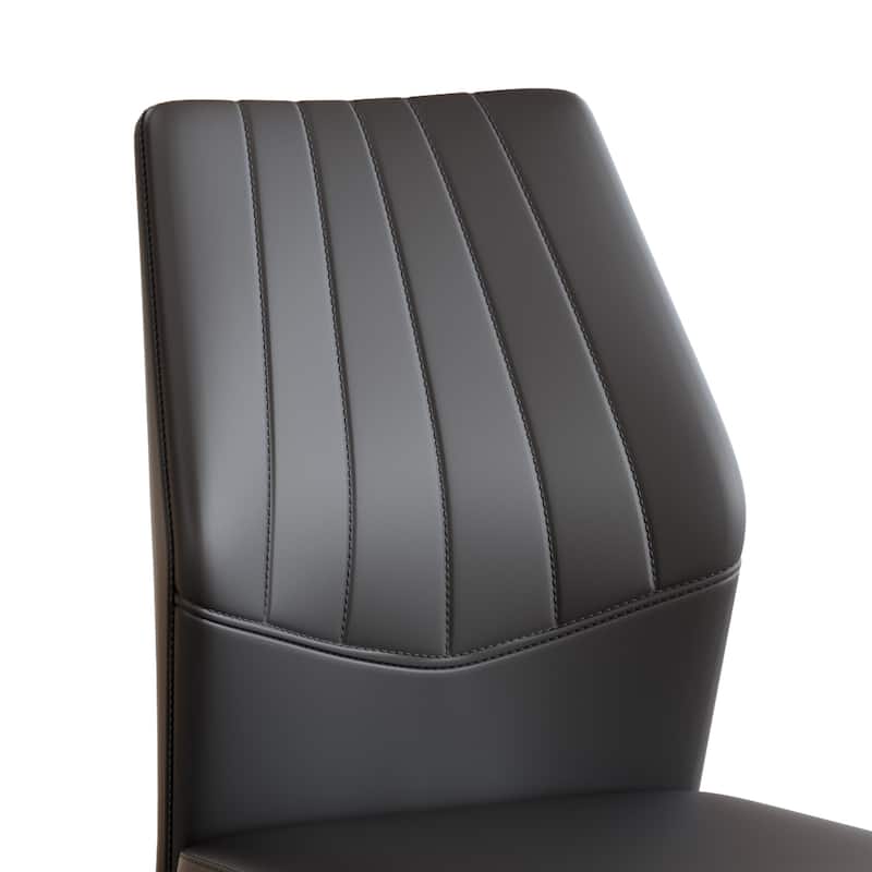 Faux Leather Dining Chairs Set, Modern Kitchen & Dining Room Chairs, Upholstered Faux Leather Side Chairs with Metal Legs