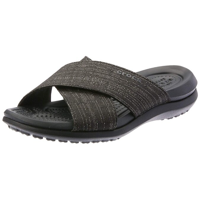 crocs capri shimmer women's slide sandals