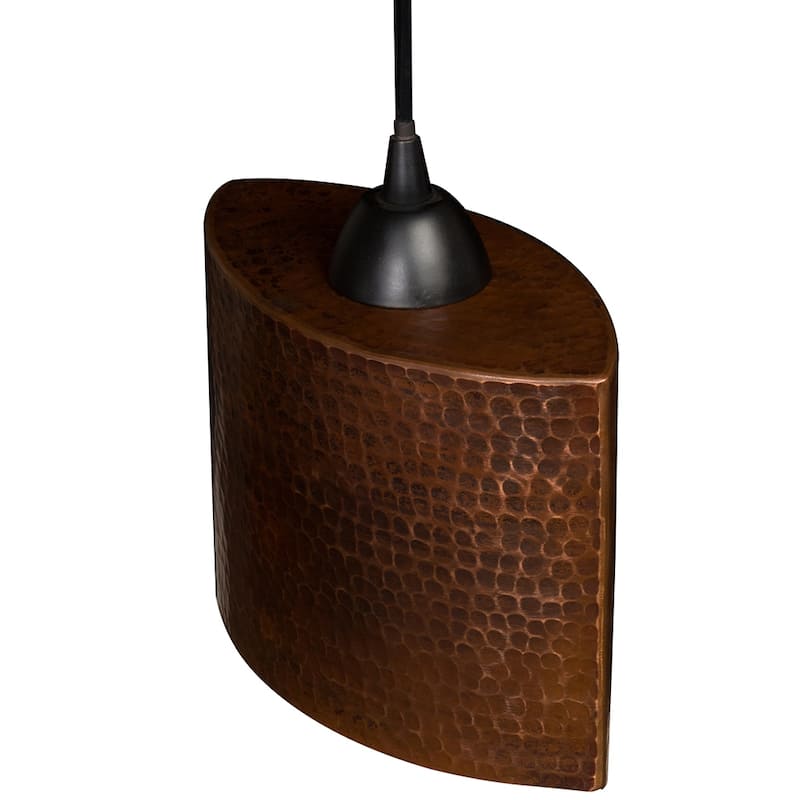 Hammered Copper 8-in Oval Cylinder Pendant Light in Oil Rubbed Bronze (L800DB)