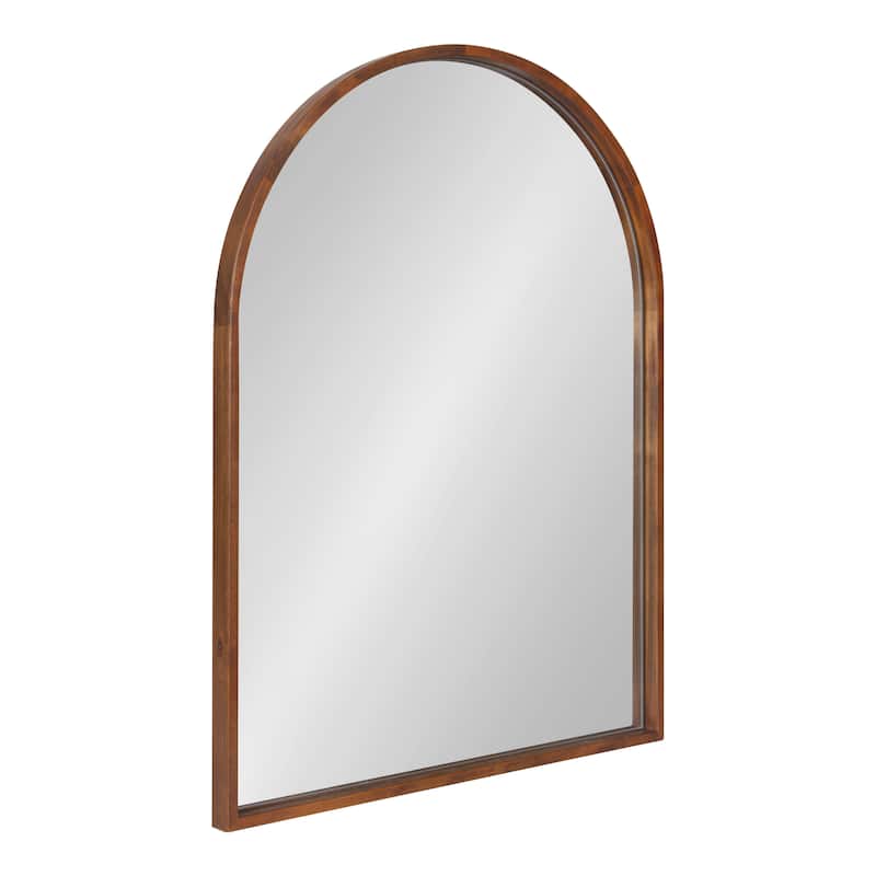 Kate and Laurel Valenti Framed Arch Mirror - 24x32 - Walnut Brown
