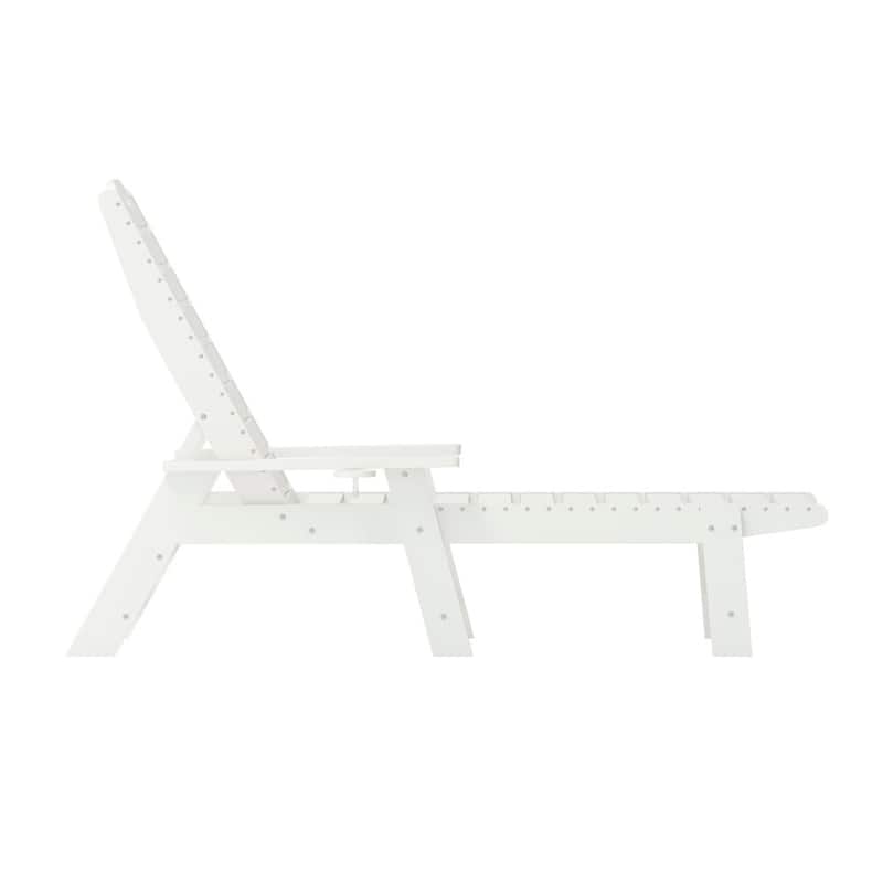 3pc Commercial Indoor/Outdoor Adirondack Set with 2 Loungers, Side Table