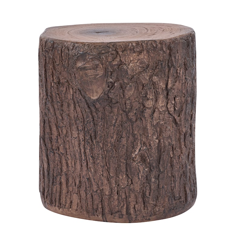 Christopher Knight Home - Reed 16.93"H Outdoor Rustic Faux Wood Tree-Stump MGO Side Table, Fully Assembled - 15.28