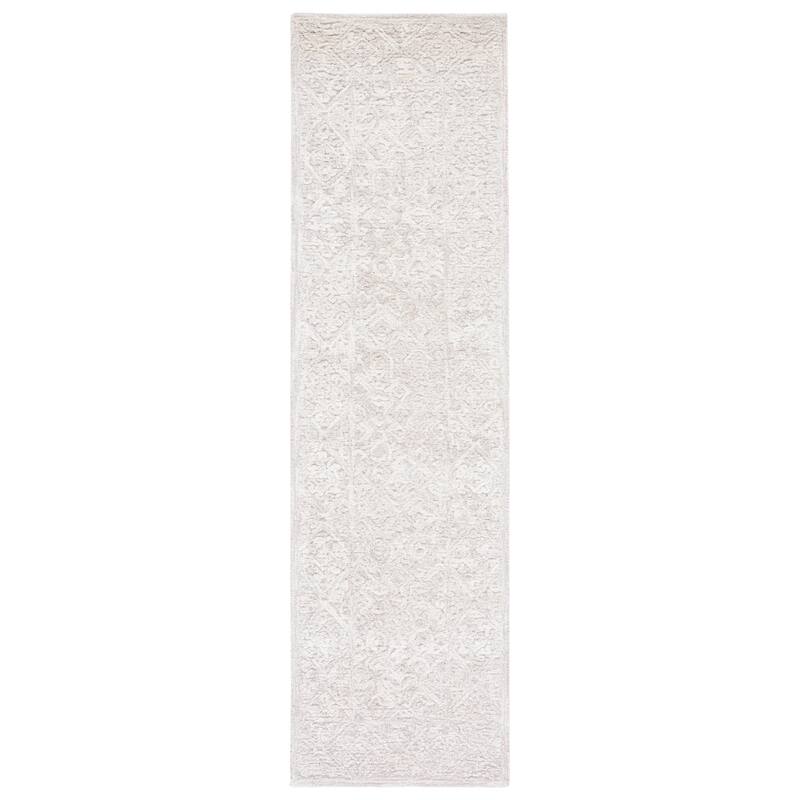 Martha Stewart by SAFAVIEH Handmade Slavomila Wool Rug - 2'3" x 8' Runner - Light Grey/Taupe