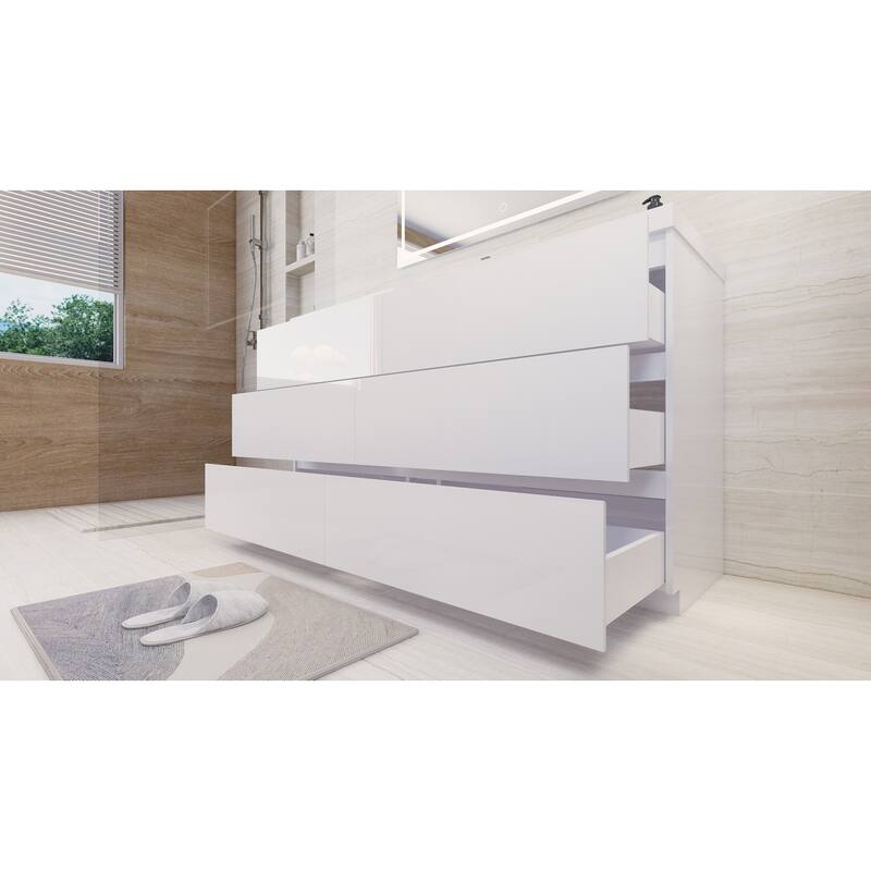 Aron 60'' Freestanding Vanity with Single Reinforced Acrylic Sink