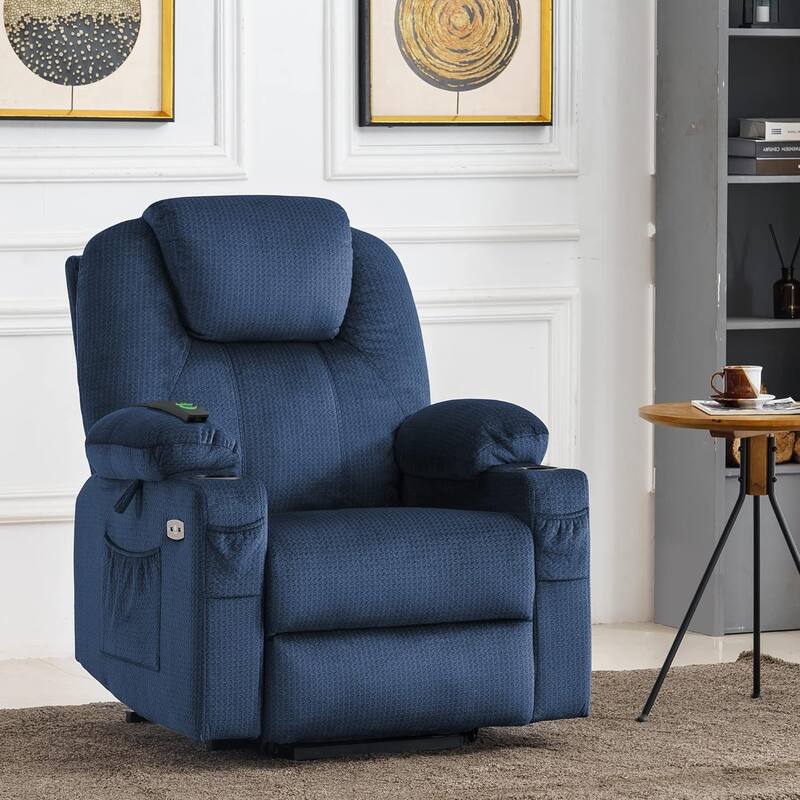 MCombo Electric Power Lift Recliner Chair Sofa with Massage and Heat, 3 Positions, USB Ports, Fabric 7040