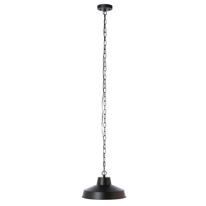 SAFAVIEH Lighting Fine 13" Retro Outdoor Pendant - 13" W x 13" D x 54" H - Black - 13Wx13Dx54H