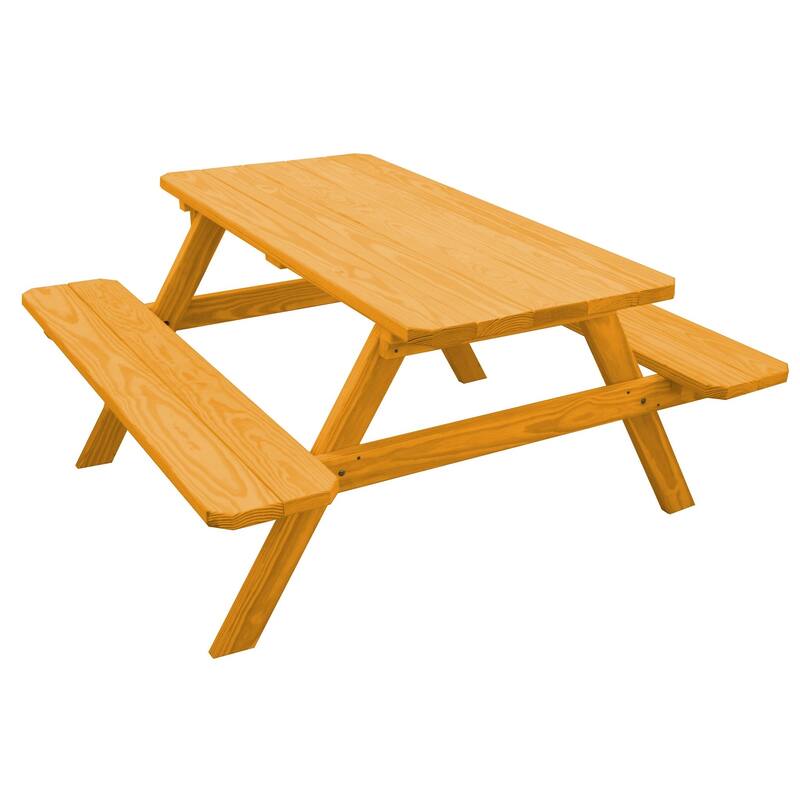 Pine 5' Picnic Table with Attached Benches