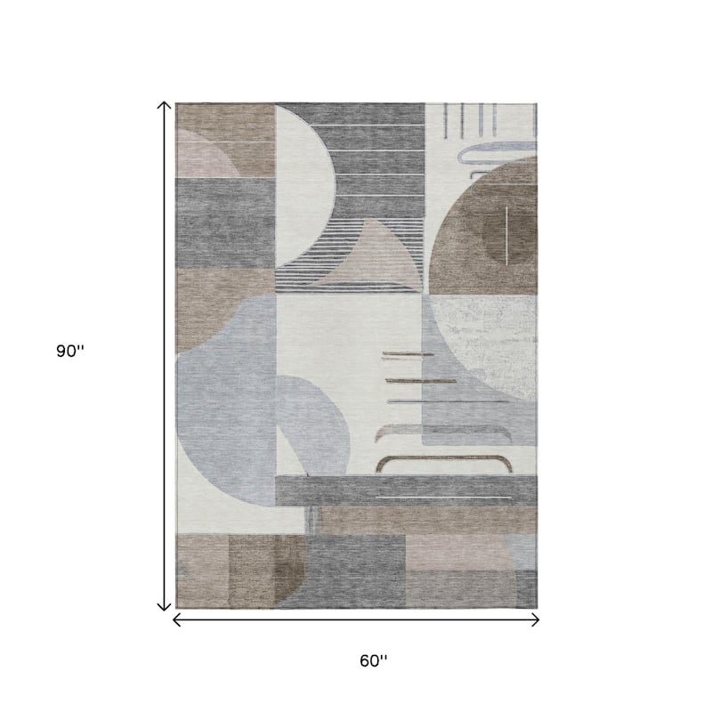 HomeRoots Geometric Modern Rectangle Outdoor Rug