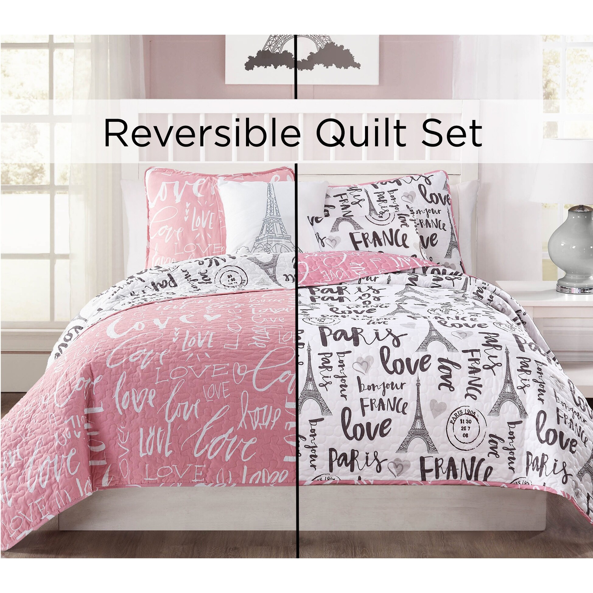 Quaint Home Bonjour 5 Piece Reversible Quilt Set On Sale Bed Bath Beyond 17759526