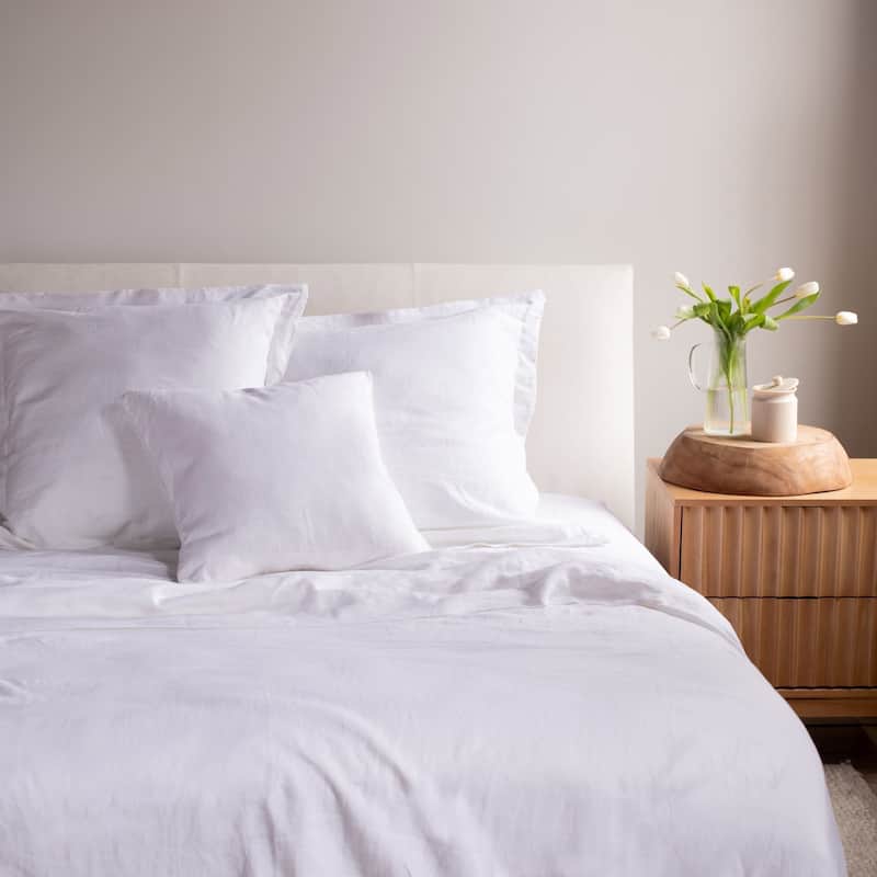 100% French Linen Flanged Euro Sham by BOKSER HOME
