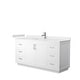 preview thumbnail 156 of 168, Miranda Single Vanity Set, Cultured Marble Top, No Mirror 66-Inch Single - White, Nickel Trim, Carrara Cultured Marble Top