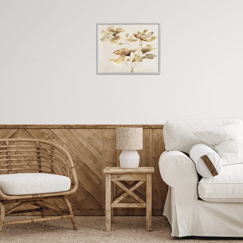 Stupell Neutral Dappled Flower Blossoms Framed Giclee Art Design By Krinlox