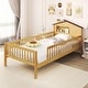 preview thumbnail 7 of 20, Twin Montessori Bed for Kids with House-Style Headboard and Storage Shelf Natural