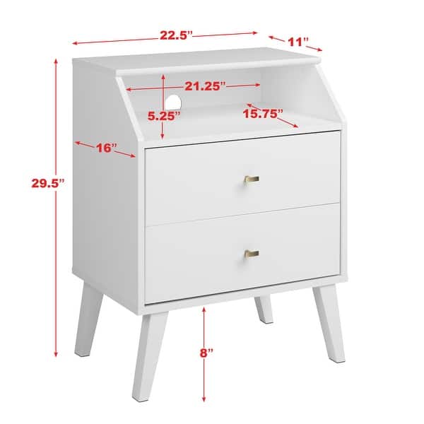 Prepac Milo Midcentury Angled 2drawer Nightstand On Sale Bed Bath
