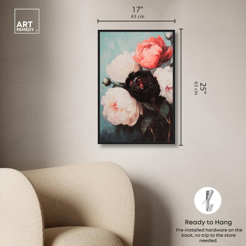 Three Shades of Peony I Canvas by Art Remedy