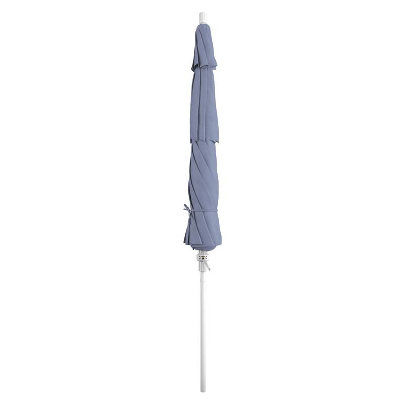 California Umbrella 11' Rd. Aluminum Patio Umbrella, Crank Lift, Collar Tilt, Dbl Wind Vent, White Finish, Sunbrella Fabric