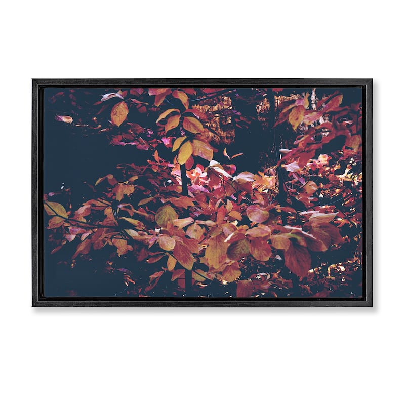 Stupell Dusky Forest Leaves Framed Floater Canvas Wall Art Design By Gemma Bardot - 25 x 17 - Black