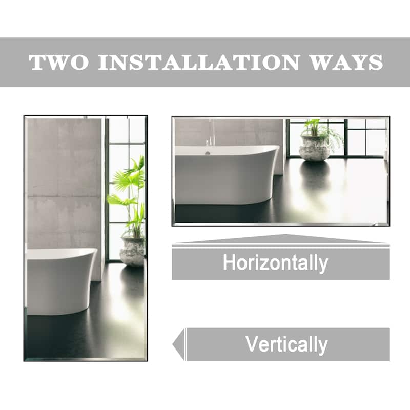 Rectangle Metal Framed Beveled Edge Bathroom Vanity Mirror