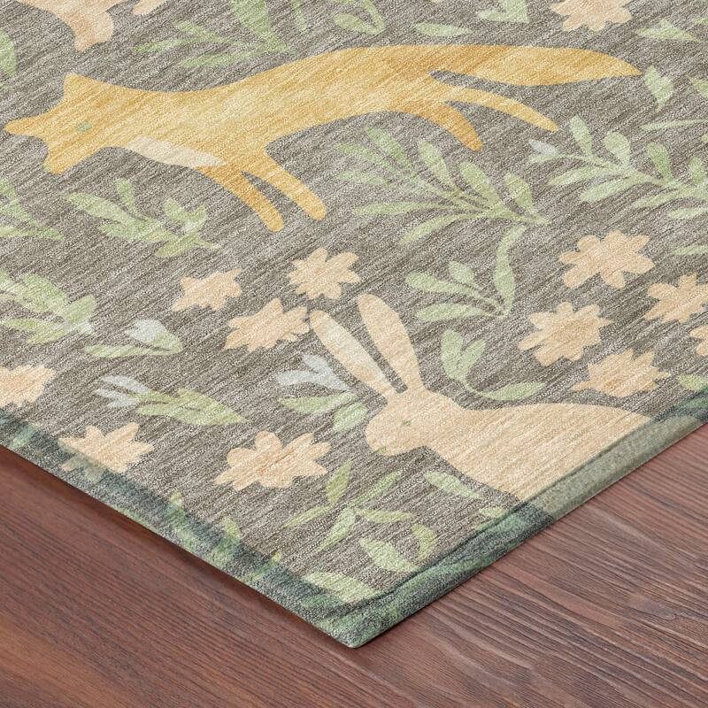 Machine Washable Indoor/ Outdoor Whimsy Foxy Chantille Rug