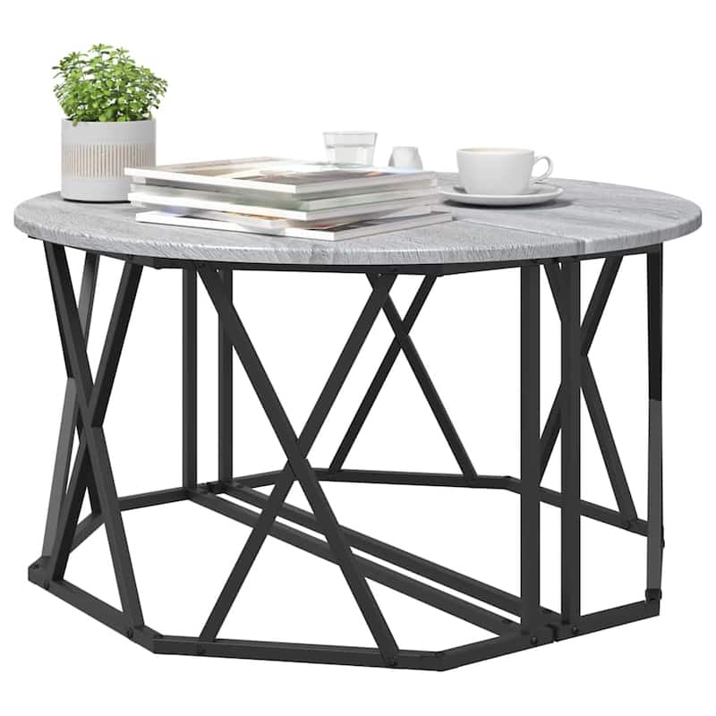vidaXL Coffee Table Grey sonoma 31.5" x 31.5" x 16.5 - 31.5 x 31.5 x 16.5 inch