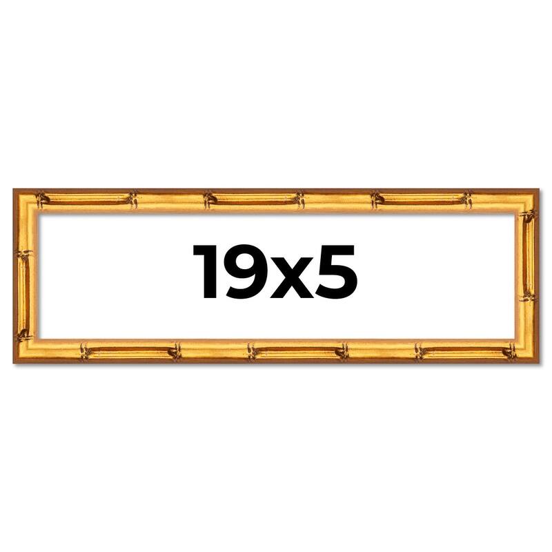 19x5 Frame Gold Bamboo Picture Frame Modern Photo Frame Includes UV Acrylic Shatter Guard Front Acid Free Foam Backing Board