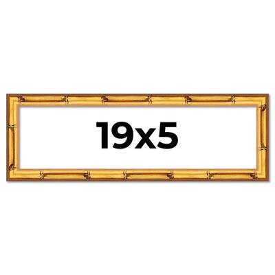 19x5 Frame Gold Bamboo Picture Frame Modern Photo Frame Includes UV Acrylic Shatter Guard Front Acid Free Foam Backing Board
