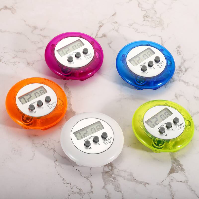 Round Digital Timer, Count Down UP Clock with Magnetic, Big LCD Display Orange