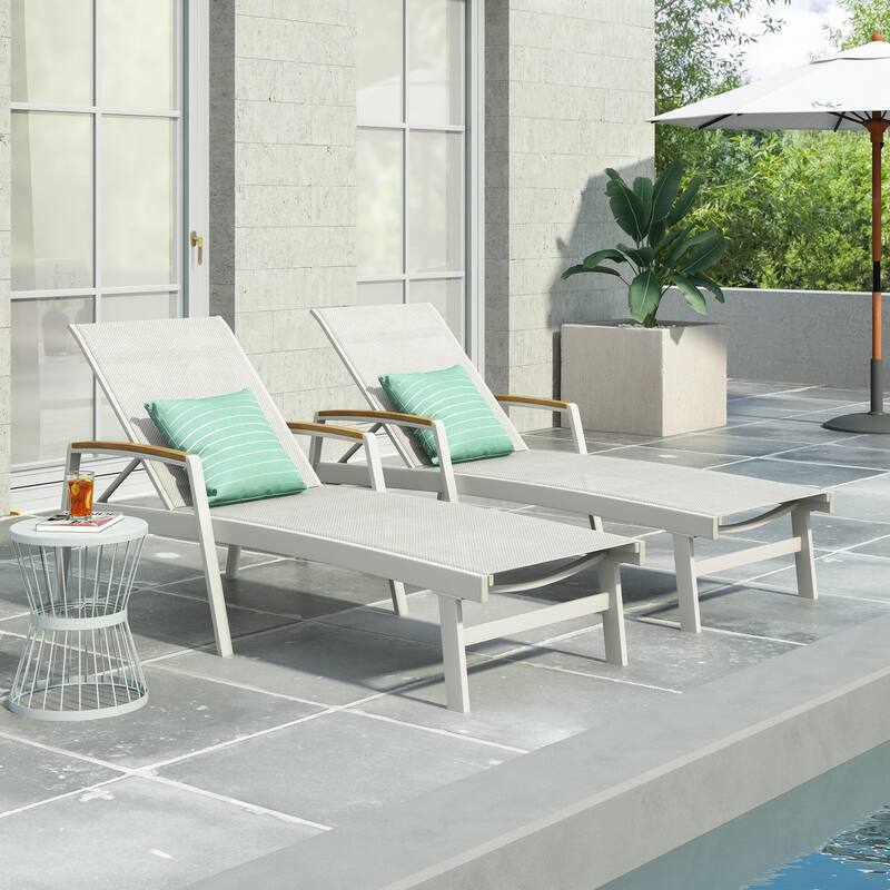 Rustic Outdoor Wicker Chaise Lounge