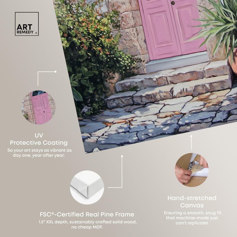 Pink Door II Canvas by Art Remedy, Gallery Wrapped