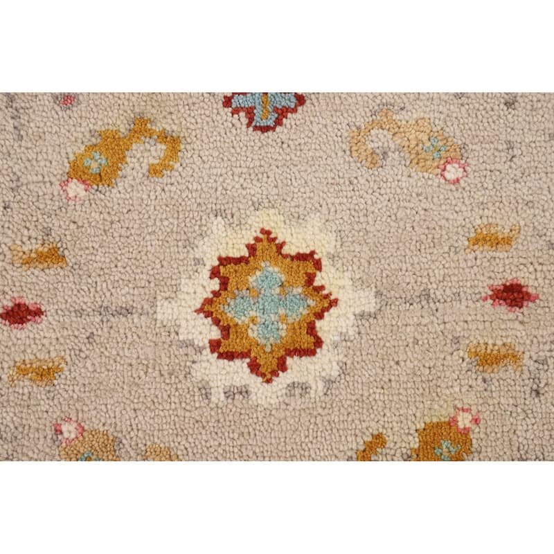 Floral Oushak Indian Foyer Rug Hand-Knotted Wool Carpet - 2'6"x 5'9"