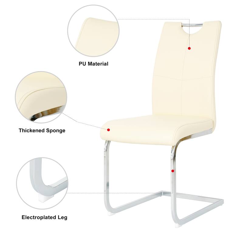 Modern Style Glass Table Set,Elegant Transparent Design Set of 7