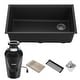 preview thumbnail 116 of 122, KRAUS Bellucci Workstation Undermount Granite Composite Kitchen Sink 32" L x 19" W (sink KGUW2-33MBL) w/ KWD100-75MBL - Metallic Black Sink with Black Garbage Disposal