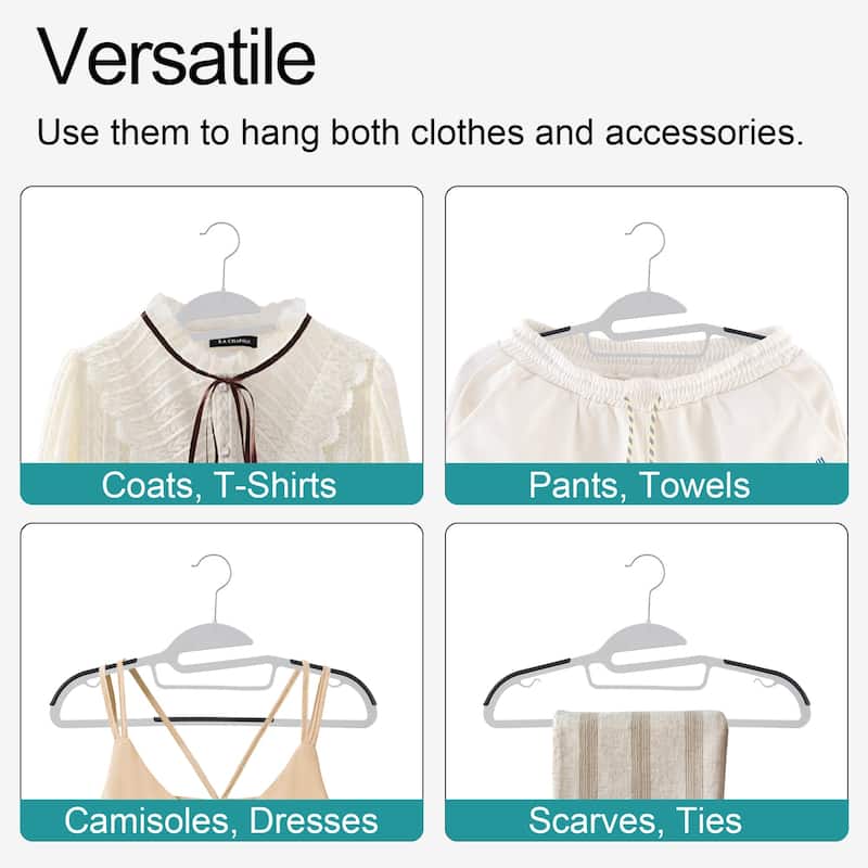 Non-Slip Plastic Clothes Hangers with clips Heavy Duty Dry Wet Clothes Hangers Space-Saving Swivel Hook