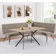 preview thumbnail 2 of 3, Fabric Upholstered L-Shaped Nook Dining Bench in Taupe and Black