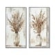 preview thumbnail 9 of 16, Beige White Boho Plant Chic I - Boho Feather Framed Wall Art Set Of 2 - Traditional Wall Art Decor 2 Pieces