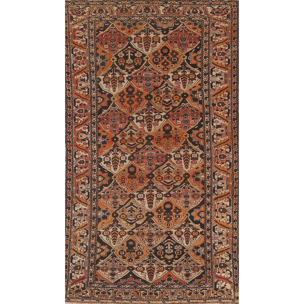 Garden Design Bakhtiari Persian Vintage Area Rug Handmade Wool Carpet - 4'11"x 9'10"