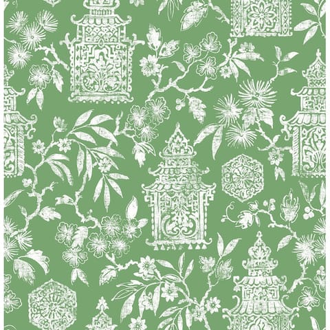 Green Danson Peel & Stick Wallpaper - 20.5-in x 216-in