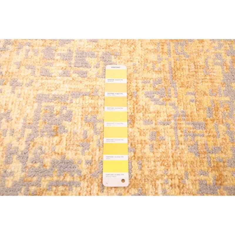 ECARPETGALLERY Hand-knotted Elysian Light Gold Viscose, Wool Rug - 6'6 x 9'8