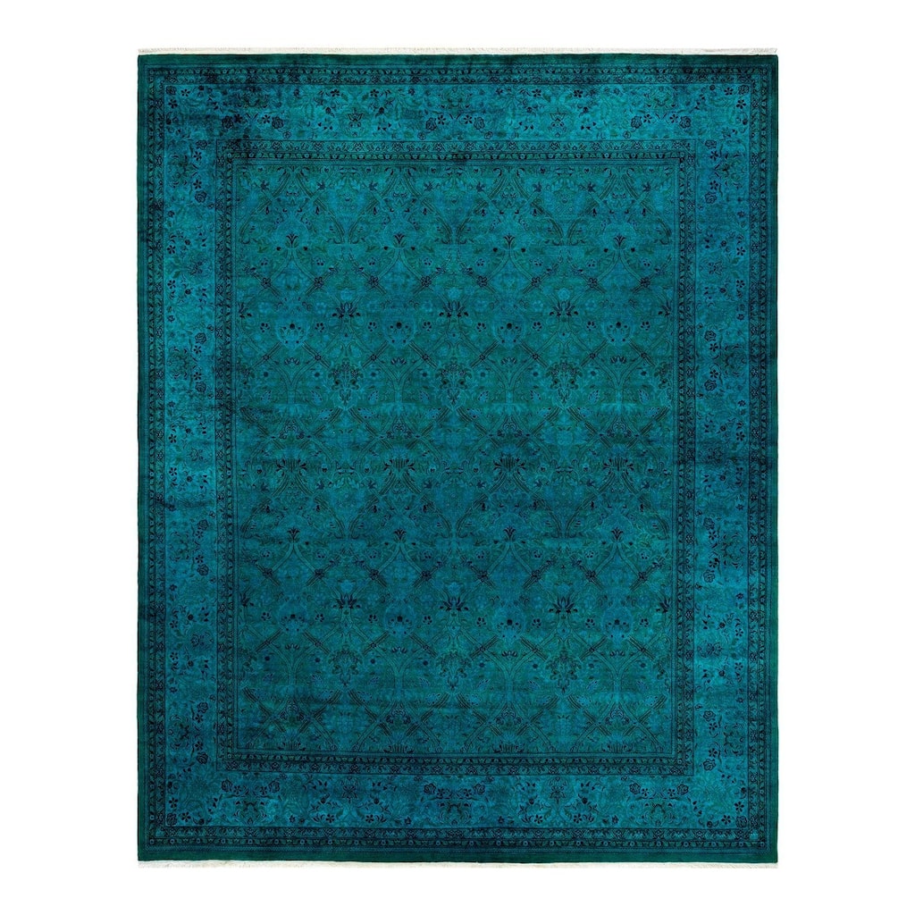 Fine Vibrance, One-of-a-Kind Hand-Knotted Area Rug - Light Blue, 8' 2" x 10' 3" - 8' 2" x 10' 3"