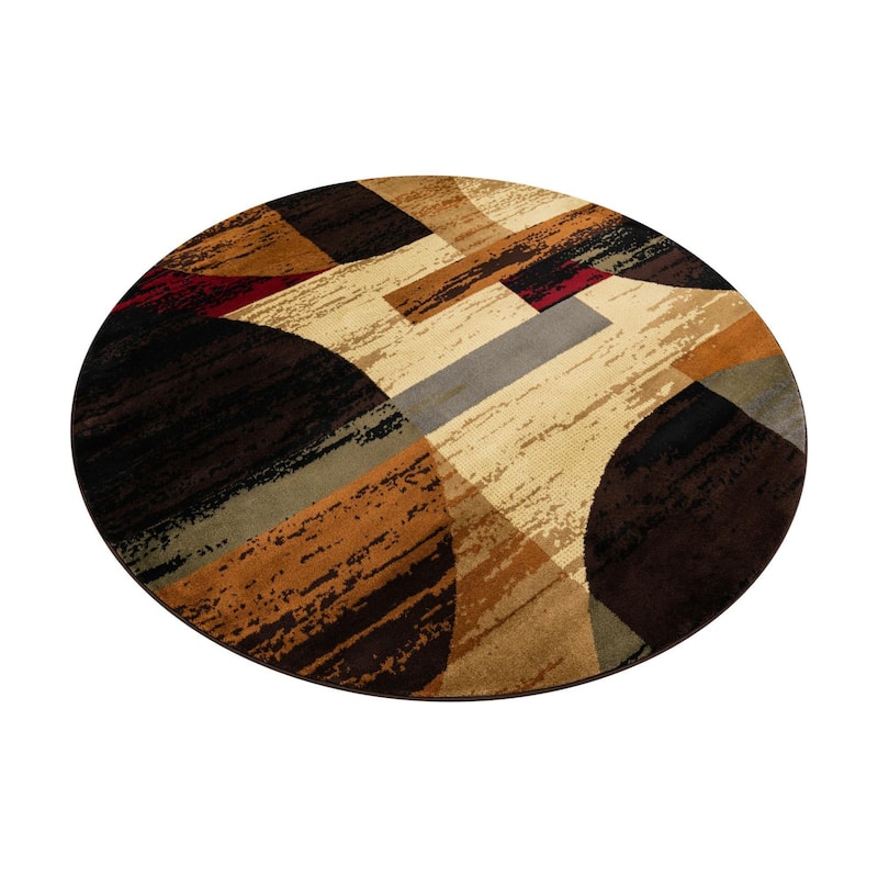 Contemporary Rietveld Collection Area Rug - Multi - 7' Round