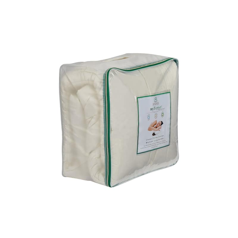 Sleep & Beyond myTopper Washable Wool Mattress Topper - Off-white