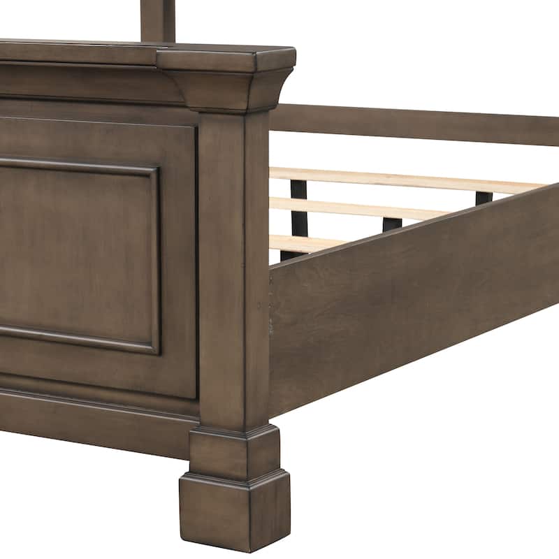 Furniture of America Quinlan Traditional Dark Walnut Wood Panel Bed
