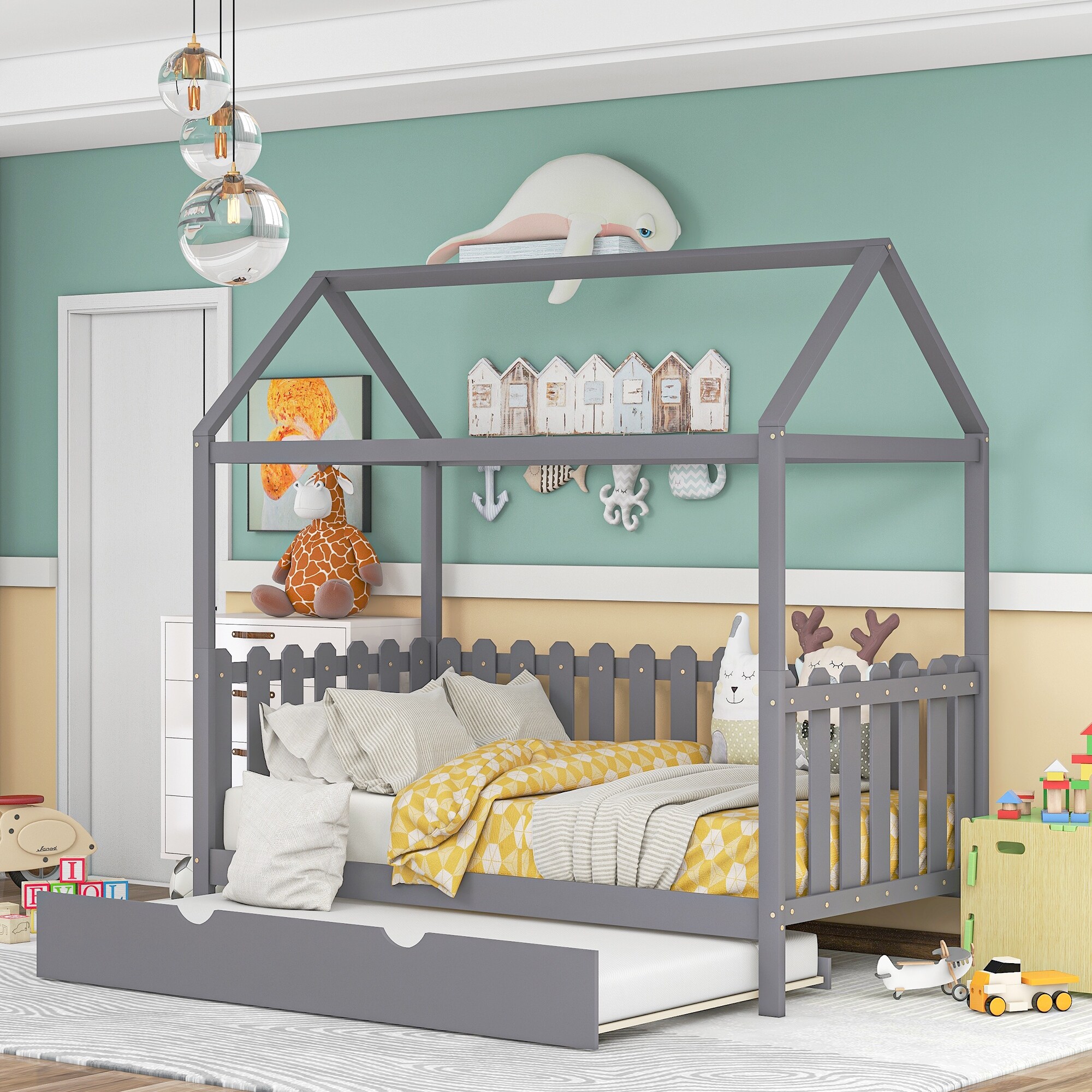 Twin-House-Platform-Bed-with-