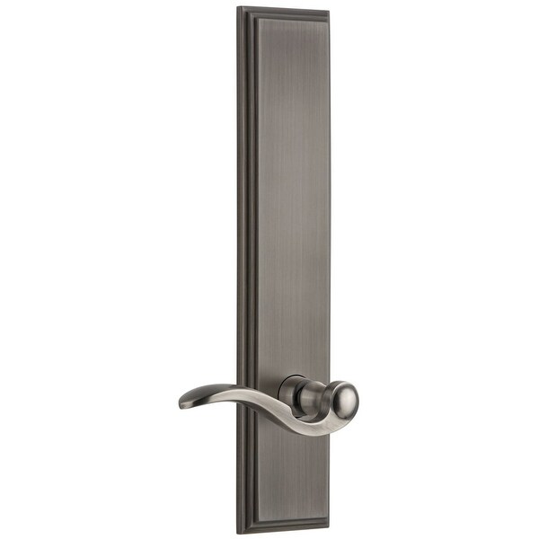 Grandeur CARBEL_TP_PRV_234_LH Carre Solid Brass Tall Plate Rose Left Handed Privacy Door Lever Set with Bellagio Lever and