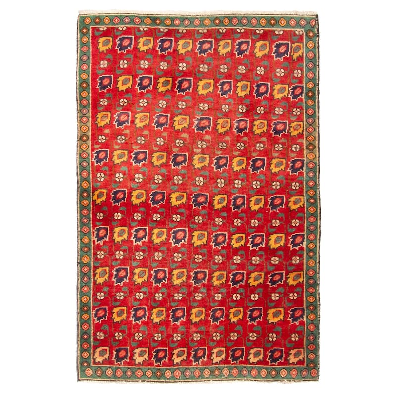 ECARPETGALLERY Hand-knotted Andelz Red Wool Rug - 3'0 x 4'8