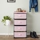 preview thumbnail 3 of 5, Pink 4 Drawer Dresser, Fabric Clothes Storage Stand for Bedroom, Nursery, Closet Organizer